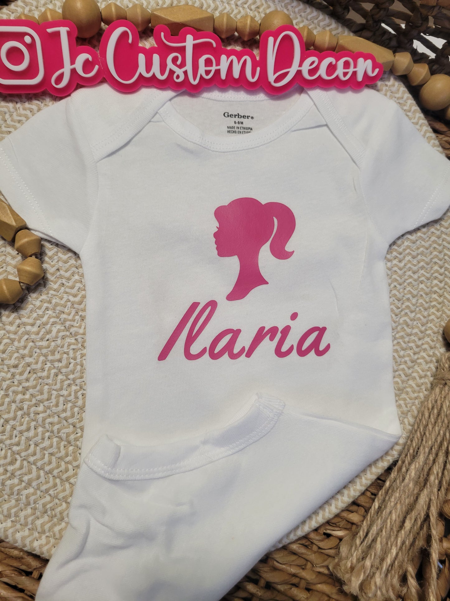 Barbie Personalized Name Onesie-Barbie Baby Onesie-Barbie Onesie