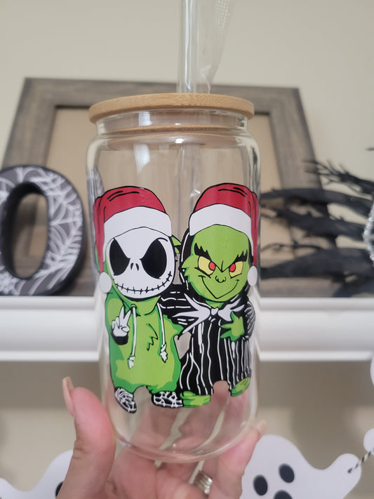 Nightmare Before Chrinchmas Jack Grinch Glass Can