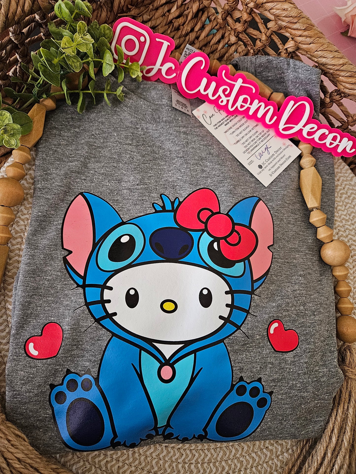 Valentines Day Stitch shirt-Stitch Kitty kawaii shirt-Stitch kitty shirt-Angel and Stitch Valentines crewneck-Cupid Stitch Valentines shirt