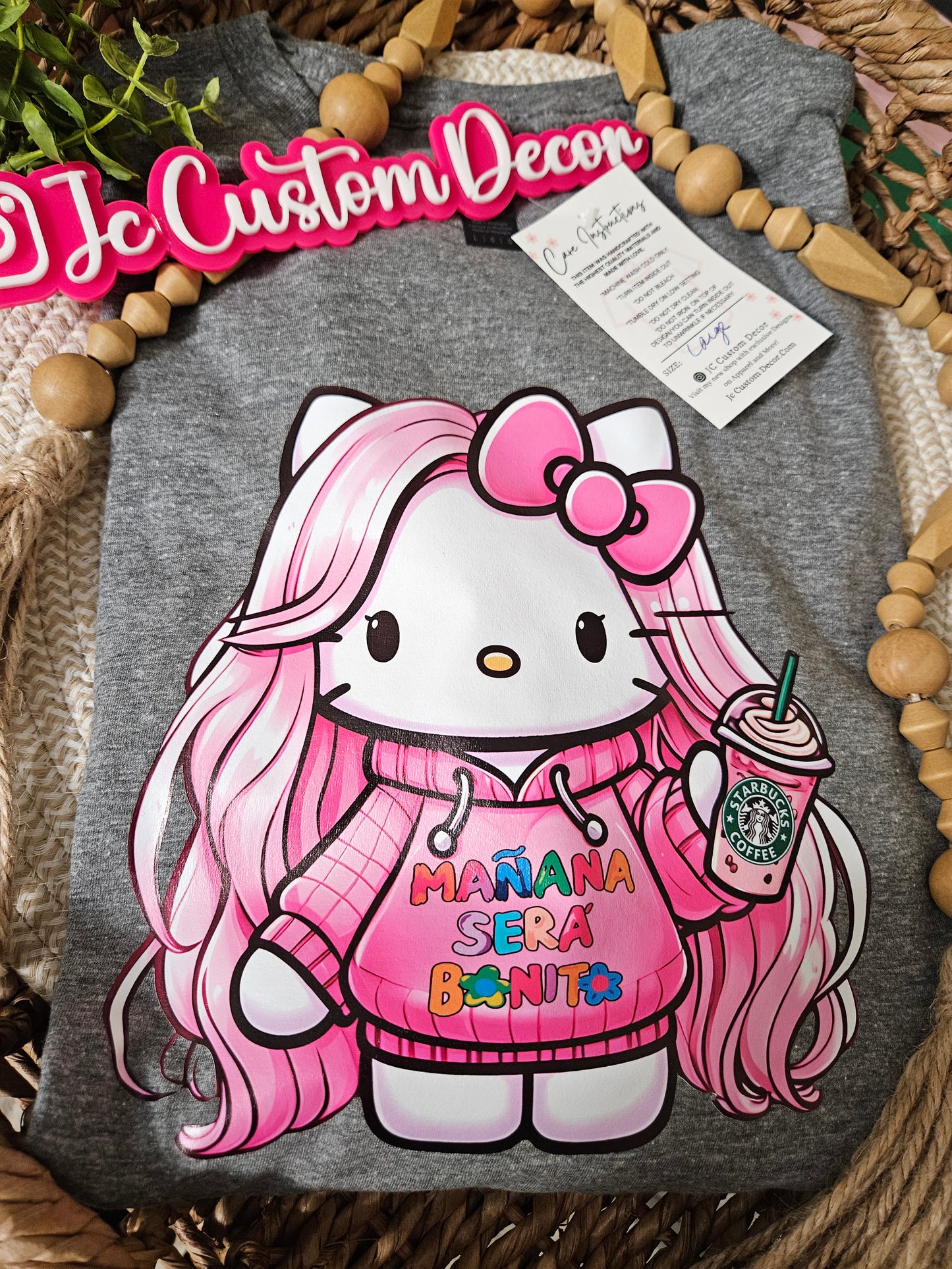 Karol G Kawaii Kitty Shirt-Mañana Sera Bonito Karol G shirt-Pink Karol G Crewneck-Karol G Starbucks shirt-Pink Mańana sera bonito Shirt-Karol G Kitty Shirt