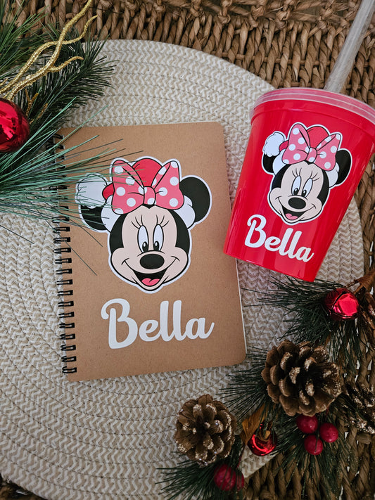 Disney Theme Characters Kids Christmas Personalized Cup Journal-Kids Christmas Gift-Disney Christmas Cups-Disney Kids Name Journal