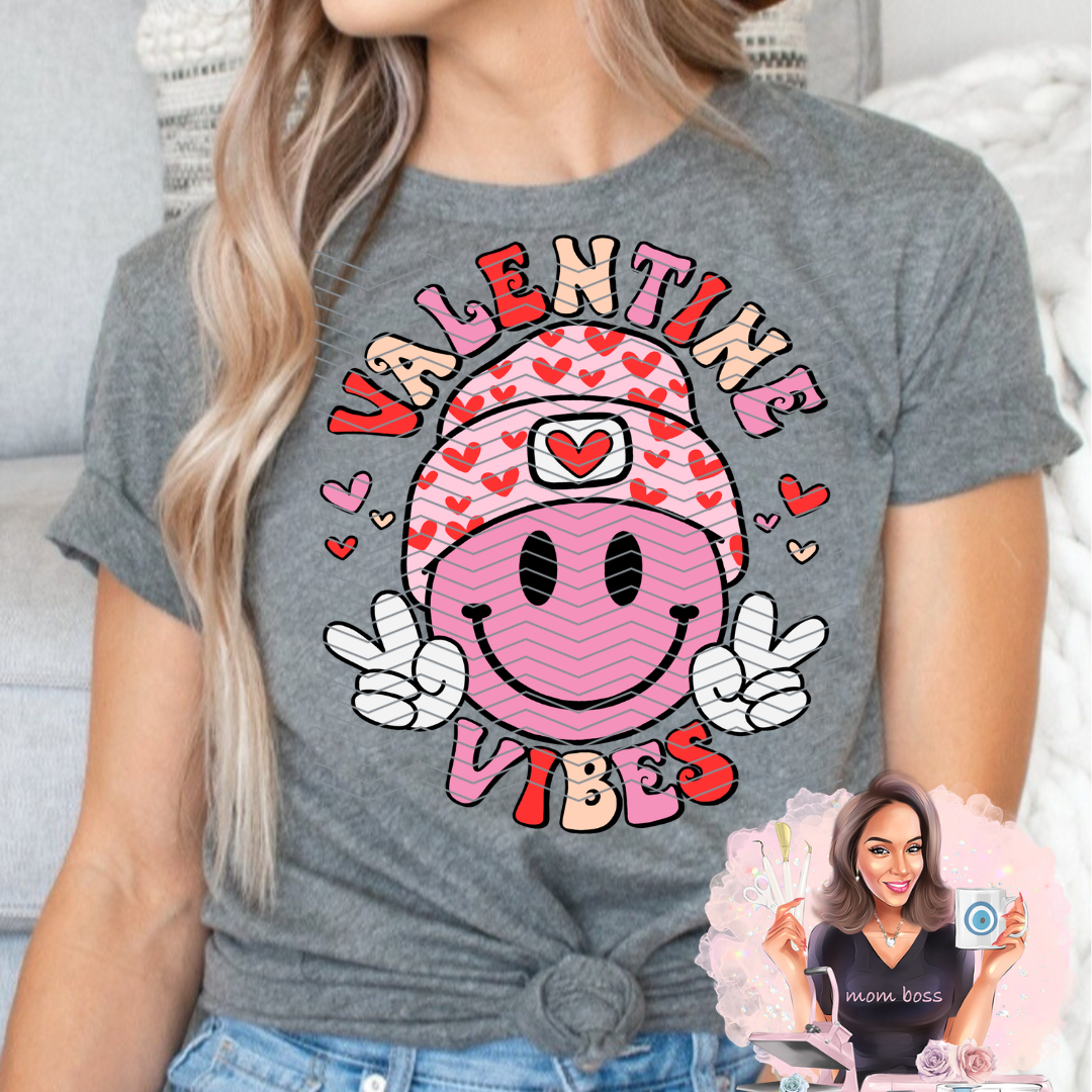 Valentine Vibes Crewneck shirt-Valentine Day Shirt-Groovy Valentine Day Shirt-Valentine Vibes