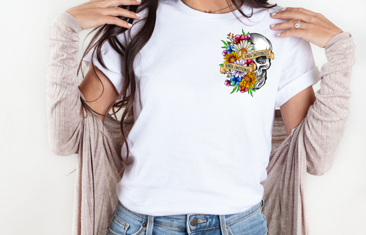 Flower Skull Emotion Pocket Size Shirt