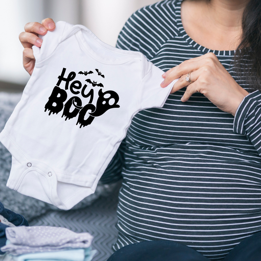 Hey Boo Halloween Baby Onesie-Hey Boo Onesie