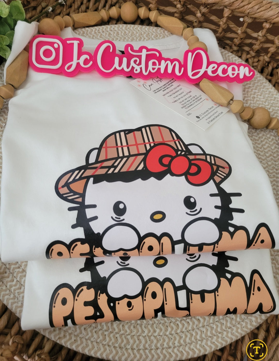 Peso Pluma Shirt-Peso Pluma Kawaii Kitty crewneck-PP Shirt-Peso Pluma Kawaii Shirt