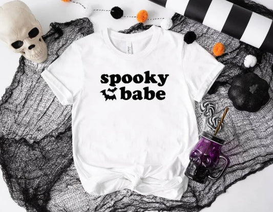 Spooky Babe Shirt-Cute Halloween Mom shirt-Halloween tee-Spooky Babe tee-Spooky Shirt