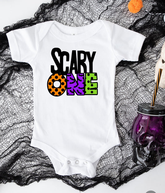 Scary One Halloween Birthday Onesie-Halloween 1st birthday onesie-Halloween theme onesie-Spooky Halloween baby onesie-Halloween birthday onesie