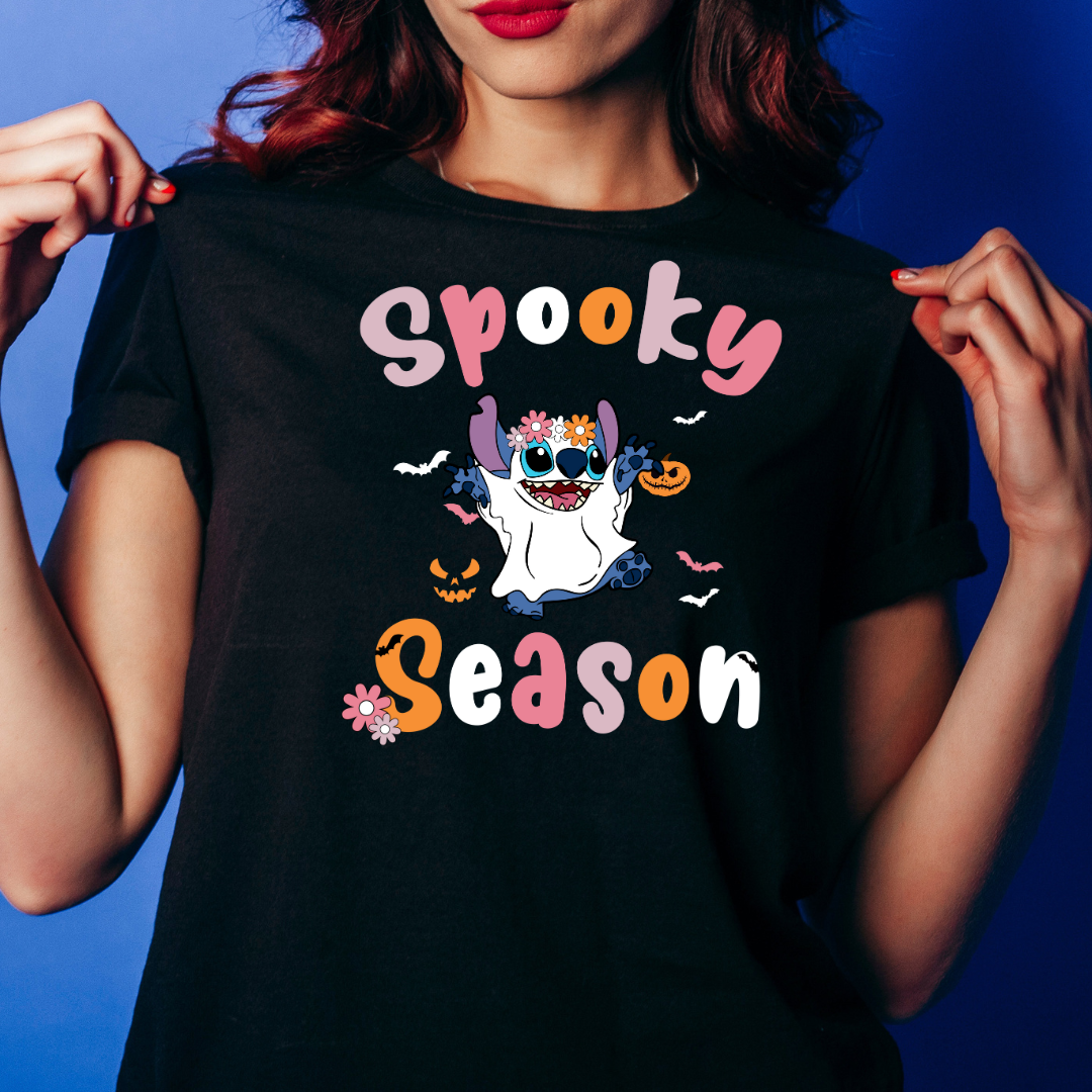 Cute Stitch Halloween Spooky Season Crewneck Shirt-Stitch Halloween Shirt