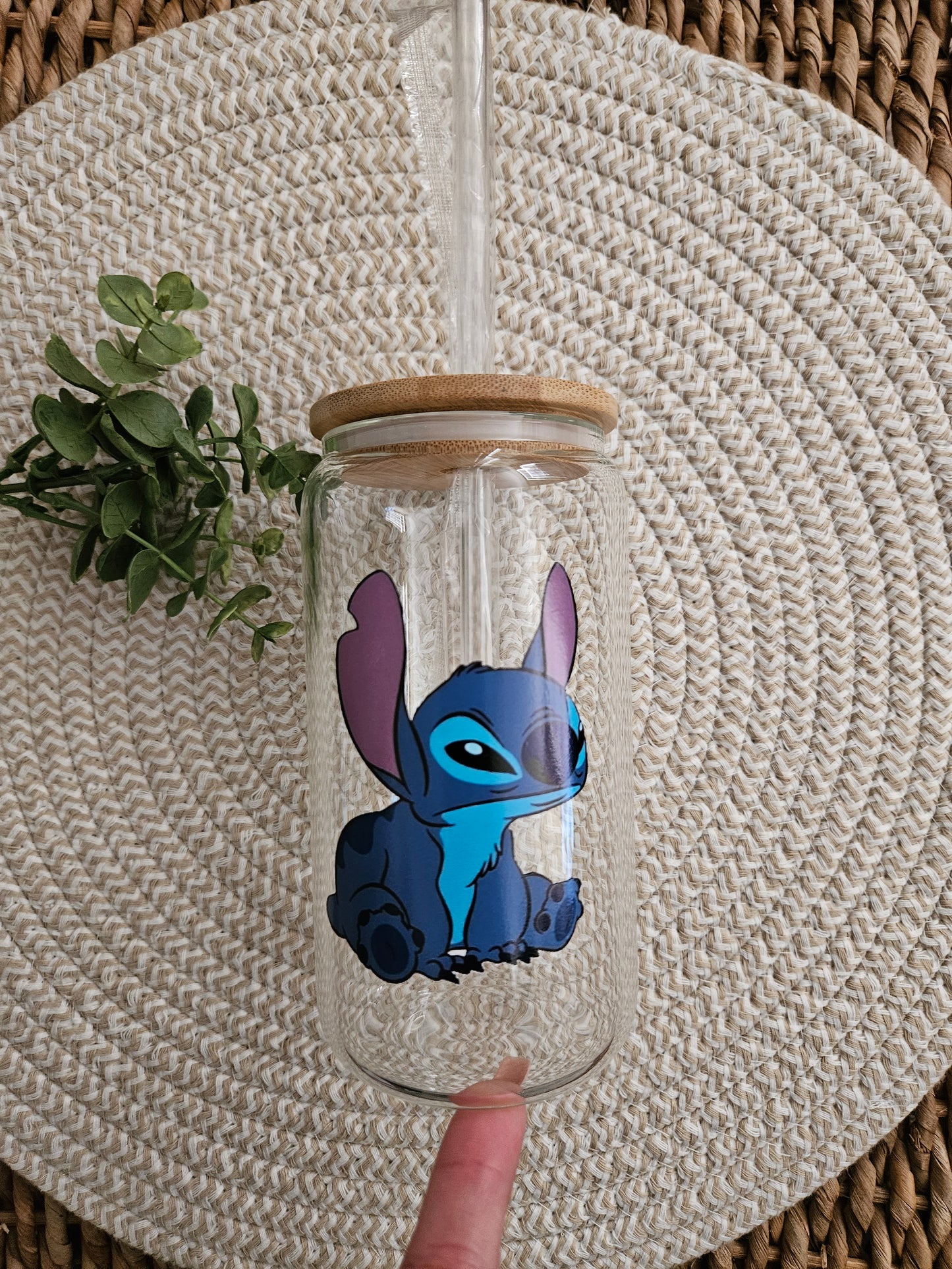 Stitch Libbey Glass Can-Stitch Glass Can-Stitch moody iced coffee glass-Stitch Glass-Stitch Fan-Stitch and Angel cup-Angel glass cup