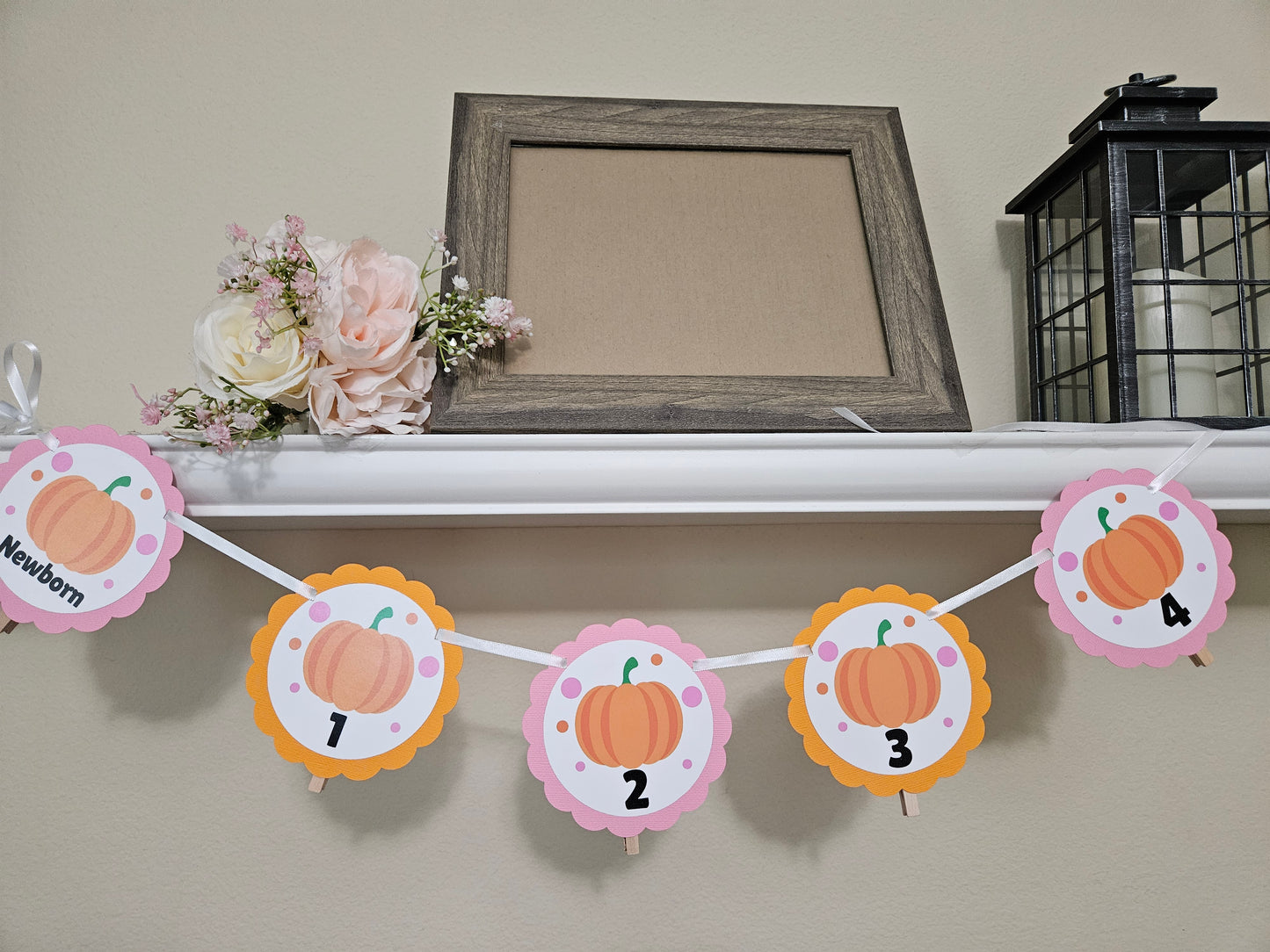 Pumpkin Milestone Banner for Baby's First Year - Monthly Photo Display