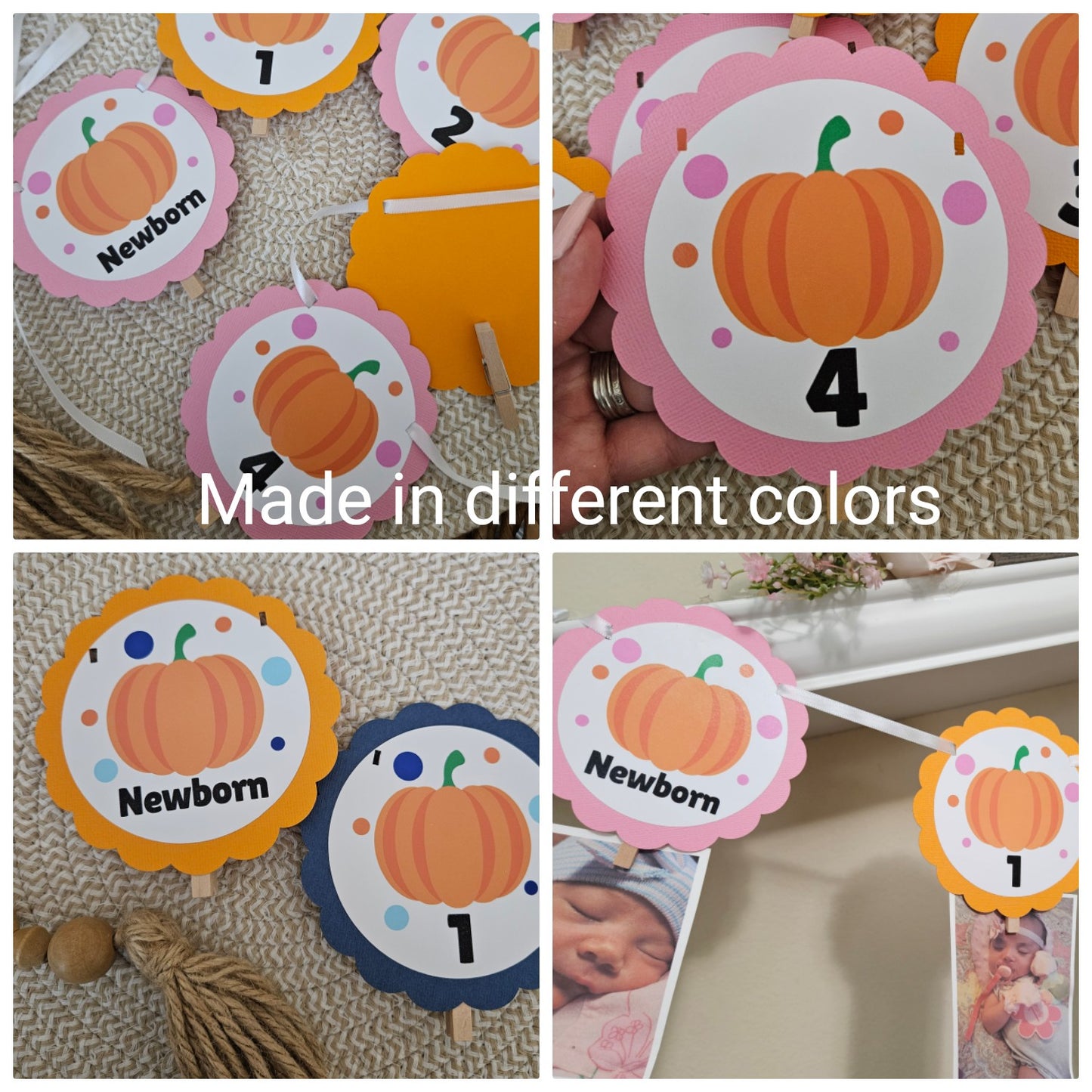 Pumpkin Milestone Banner for Baby's First Year - Monthly Photo Display