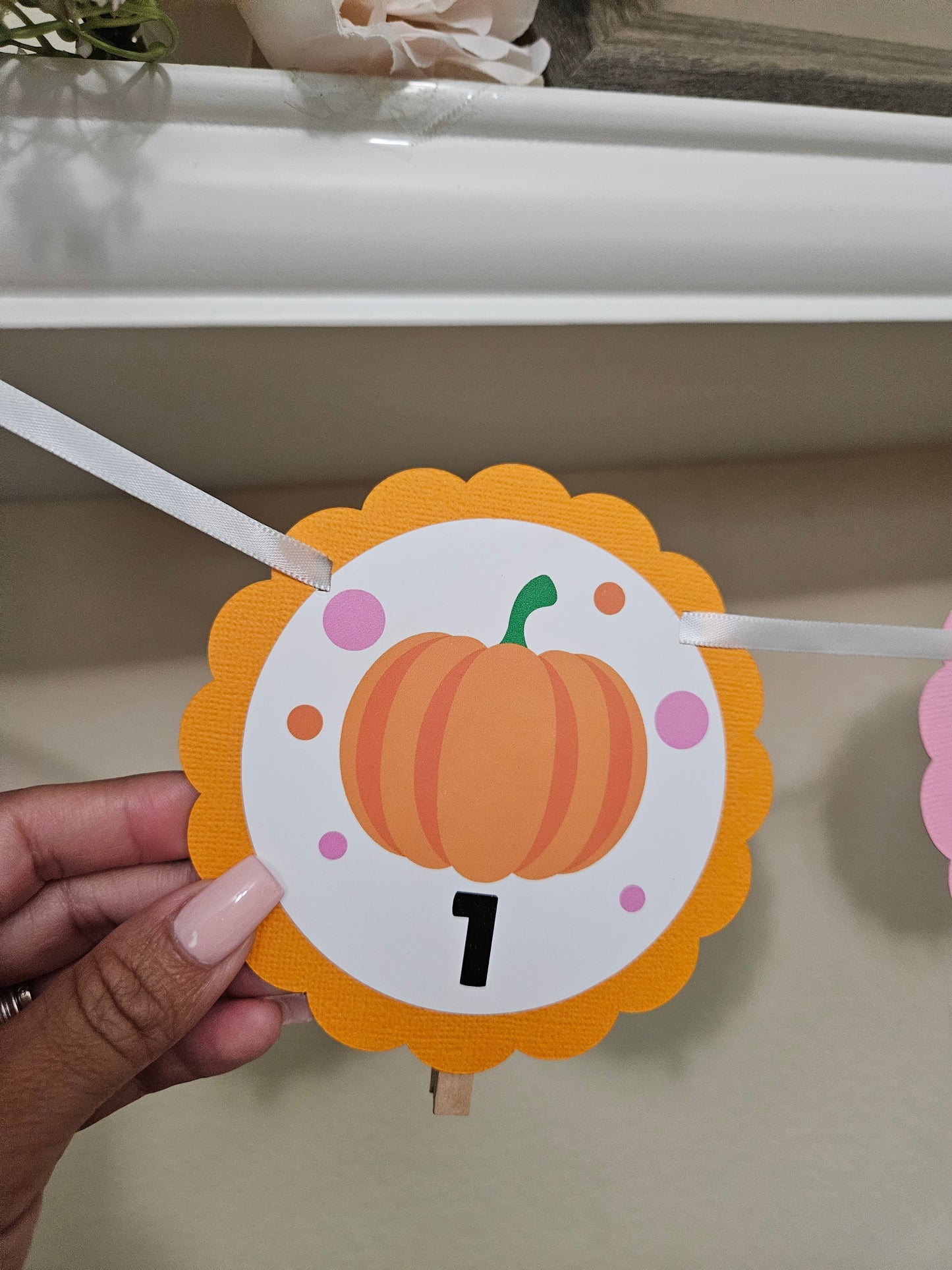 Pumpkin Milestone Banner for Baby's First Year - Monthly Photo Display