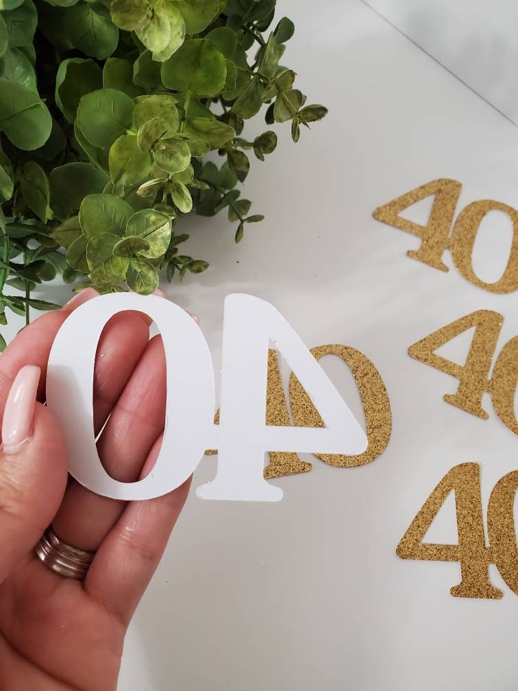 40th birthday confetti- 40 table confetti-40 confetti-age glitter confetti-40 diy cupcake toppers-age cupcake toppers-40 confetti-40