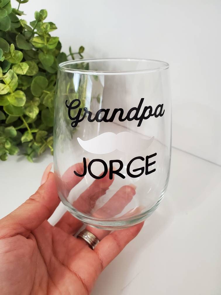 Grandpa personalized wine glass-Grandpa Christmas gift-Grandfather Christmas gift-Grandfather wine glass-Grandpa wine glass-Grandpa gift