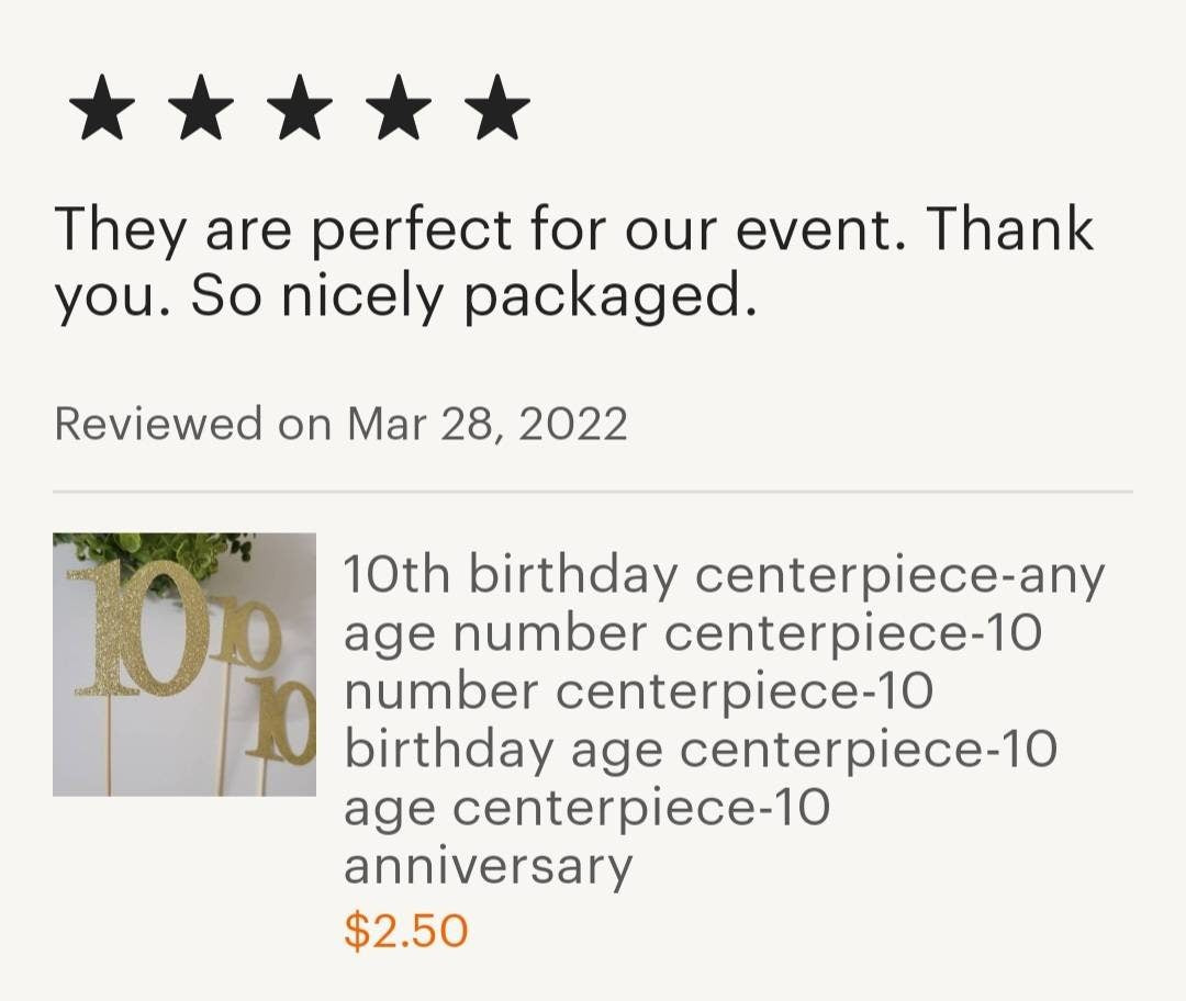 10th Birthday Centerpiece Picks